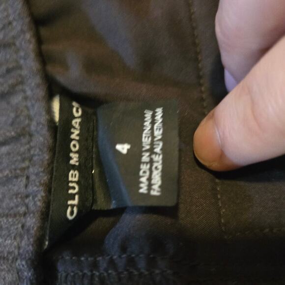 Club monaco pants womens size 4 gray pullon stretch elastic waist wool - Picture 3 of 9